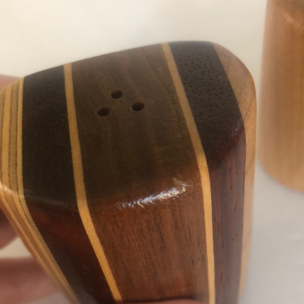 Natural Wood Danish Mid Century Modern Salt And Pepper Shakers - Picture 15 of 16